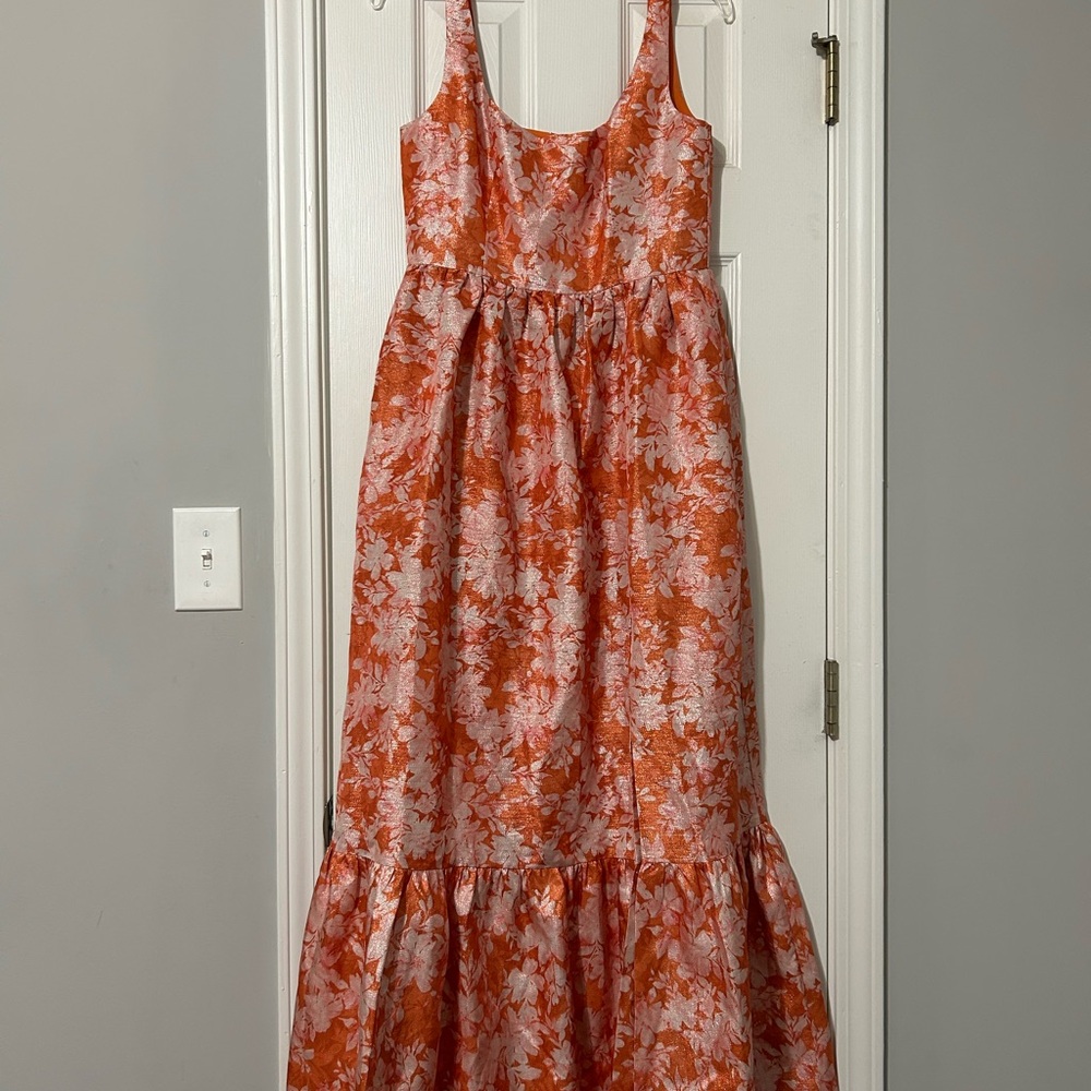 Hutch Beanie Orange and Pink Floral Dress